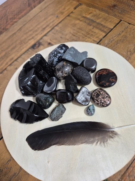 Black- Tourmaline, Obsidian, Hematite, Jet, Onyx